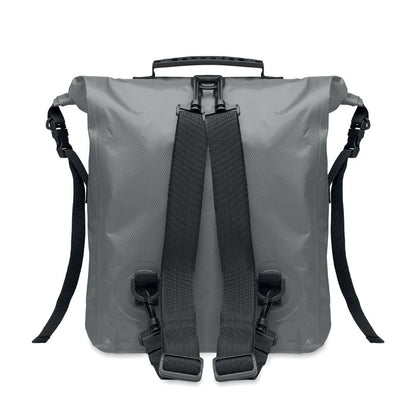Correas de nylon negras desmontables para mochila gris de poliéster con cierre roll top