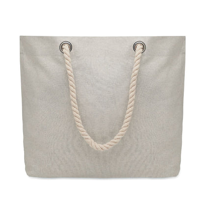 Bolsa grande natural reciclada con asas beige