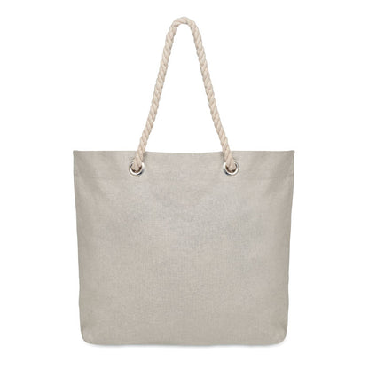 Bolsa grande natural reciclada con asas beige