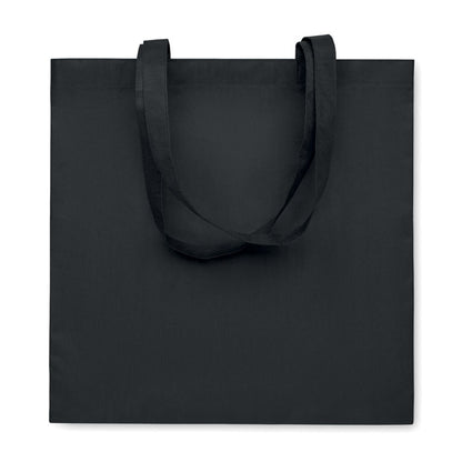 Bolsa de la playa de RPET no tejido con asas largas color negro