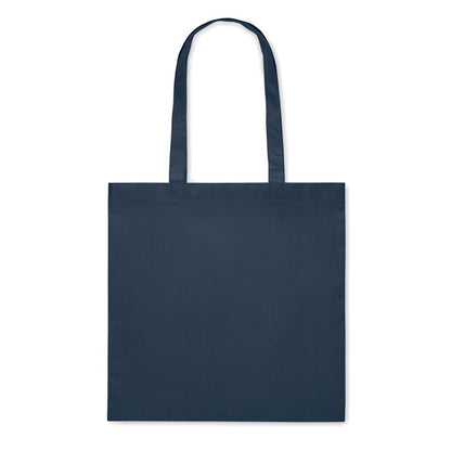 Bolsa de la compra de poliéster no tejido con asas largas azul marino