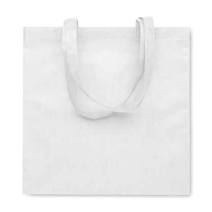 Bolsa de la playa de RPET no tejido con asas largas color blanco