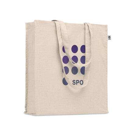 Bolsa de algodón orgánico con imrpesión en morado