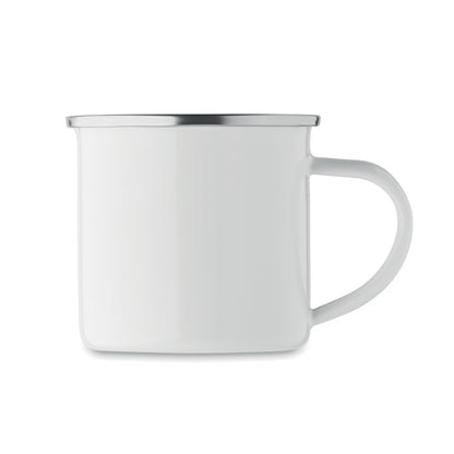 Mug estilo vintage de metal blanco
