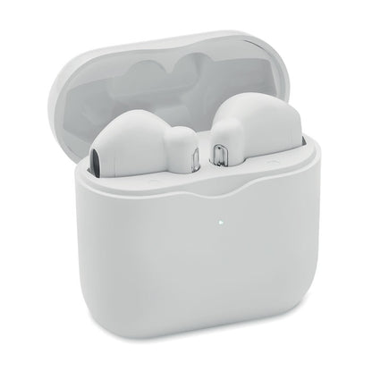 Pareja de auriculares en caja blanca