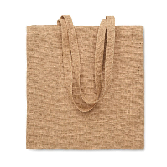 Bolsa de la compra de asas largas de yute marrón