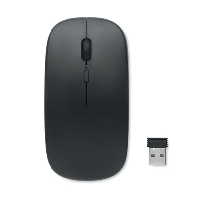 Ratón negro inalámbrico recargable