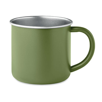 Mug de acero inoxidable con revestimiento de color verde militar
