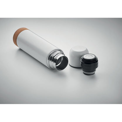 Termo blanco de acero inoxidable con tapa antifugas