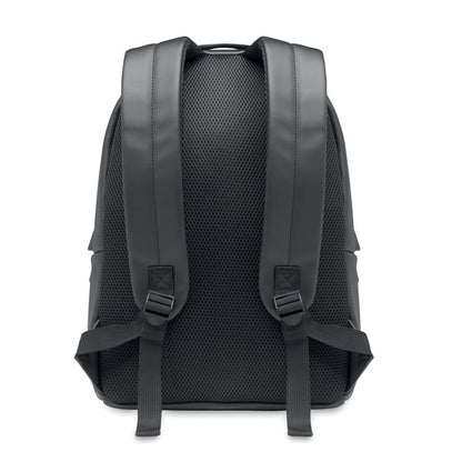 Mochila PU blanda para portátil de 15'' con base reforzada y respaldo acolchado.