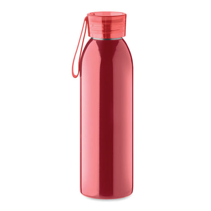Botella de acero roja  con tapa y asa