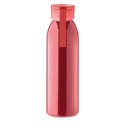 Botella de acero roja  con tapa y asa