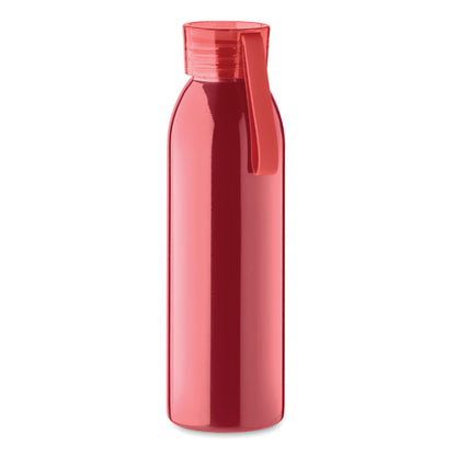 Botella de acero negro con tapa y asa