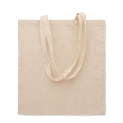Bolsa compra polialgodón color natural con asas largas