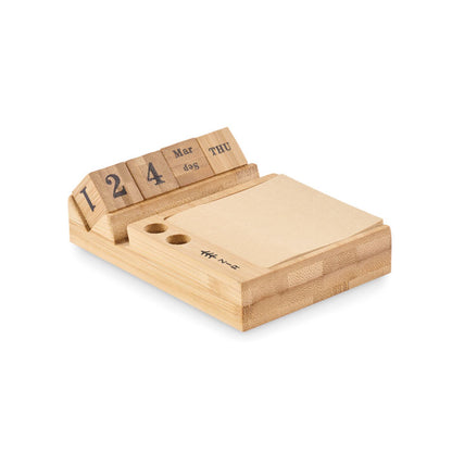 Calendario de mesa de madera de bambú