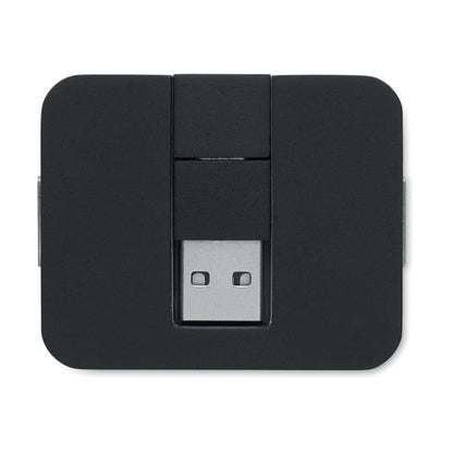 Hub USB negro de 4 puertos