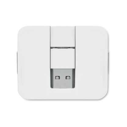 Hub USB blanco de 4 puertos