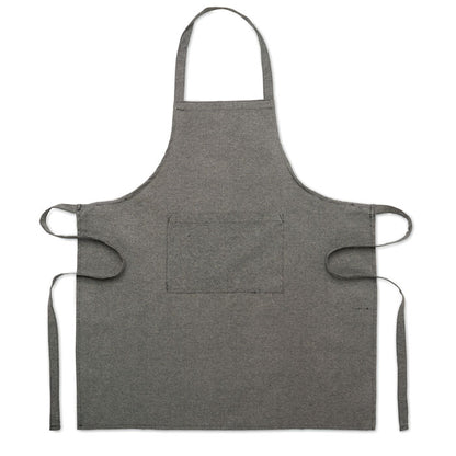 Delantal ajustable de algodón negro con bolsillo