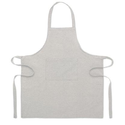 Delantal ajustable de algodón gris con bolsillo