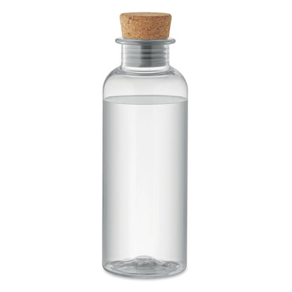 Botella de tritán transparente con tapa de corcho