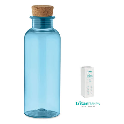 Botella de tritán con tapa de corcho y caja