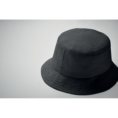 Gorro de paja de papel color negro para verano