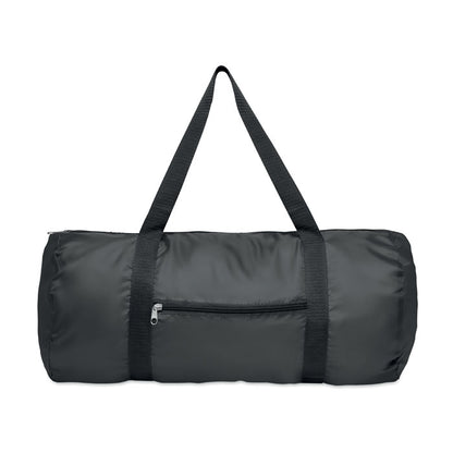 Bolsa de deporte de poliéster negra con bolsillo exterior