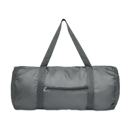 Bolsa de deporte de poliéster gris con bolsillo exterior