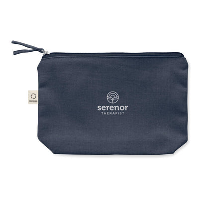 Estuche de viaje eco negro con cremallera con logotipo impreso