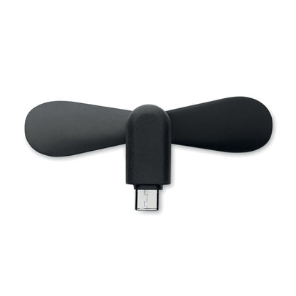 Ventilador portátil  negro con conexión  para móvil