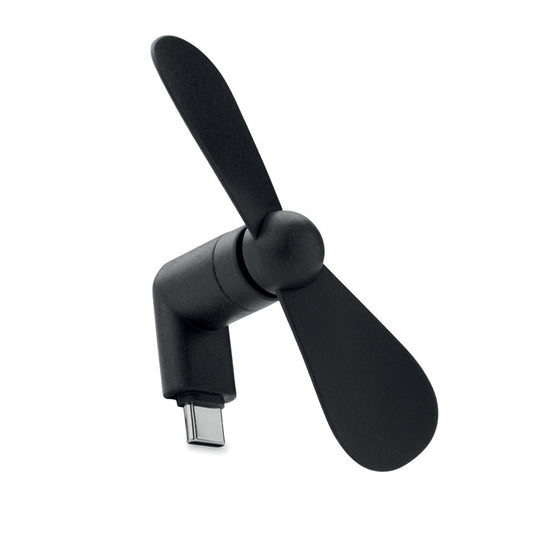 Ventilador portátil  negro con conexión  para móvil