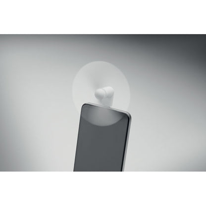 Ventilador portátil  blanco con conexión  para móvil
