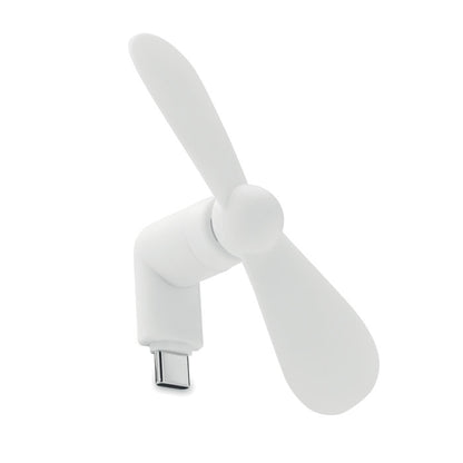Ventilador portátil  blanco con conexión  para móvil