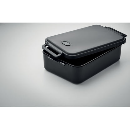 Fiambrera con tapadera abierta color negro