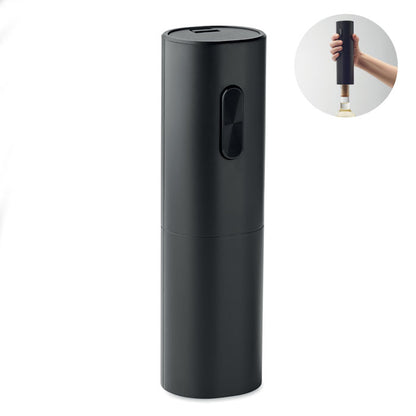 Abridor de botellas electrico redondo de plástico negro