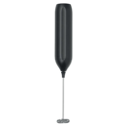 Espumador de leche eléctrico negro con diseño compacto y acabado mate.
