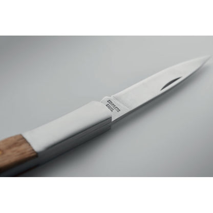 Navaja con diseño elegante de madera de acacia y hoja de acero inoxidable