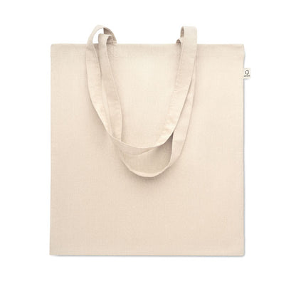 Bolsa de algodón reciclado y asas largas color netural