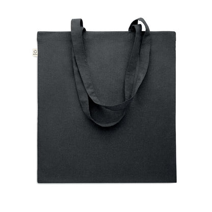 Totebag de algodón negro de asas largas 