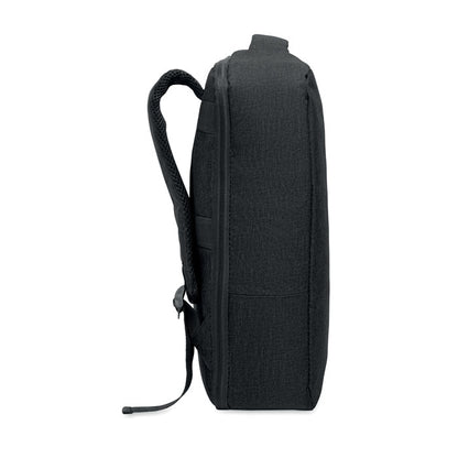 Mochila para portátil personalizada con logotipo en poliéster reciclado.