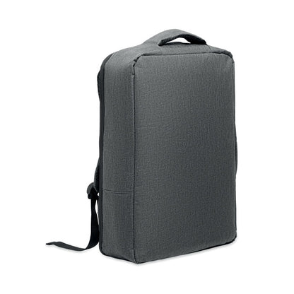 Mochila reciclada con bolsillos para bolígrafos y accesorios.