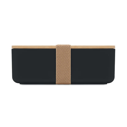 Vista lateral de Fiambrera rectangular negra