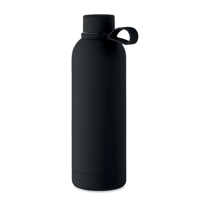 Botella de acero negro con tapón