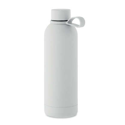 Botella de acero blanco con tapón
