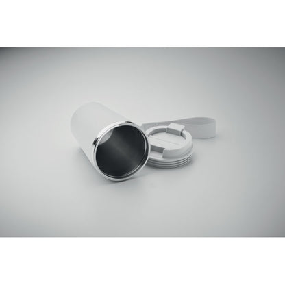 Vaso de acero inoxidable blanco con tapadera de rosca 