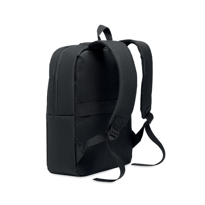 AKRAOS - Mochila para portátil de 15" desde el lado, muestra diseño acolchado y correas ajustables.