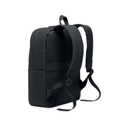 Parte trasera de mochila negra de RPET