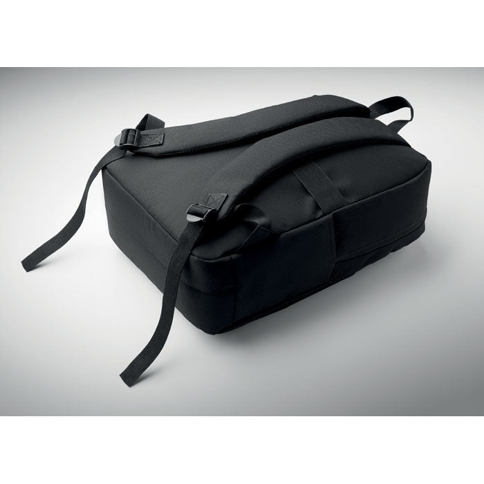 AKRAOS - Mochila para portátil de 15" negra con correas acolchadas y diseño funcional.