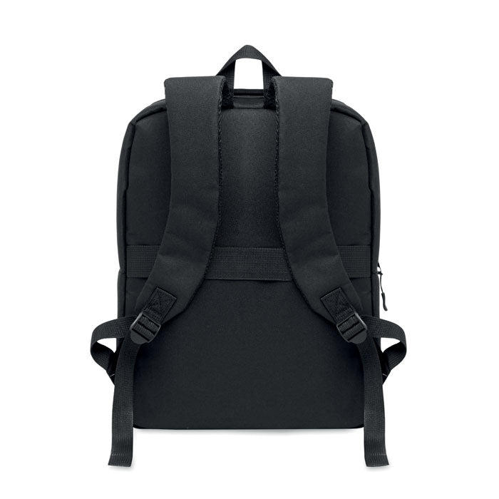 AKRAOS - Mochila para portátil de 15" vista trasera con correas acolchadas y diseño moderno.