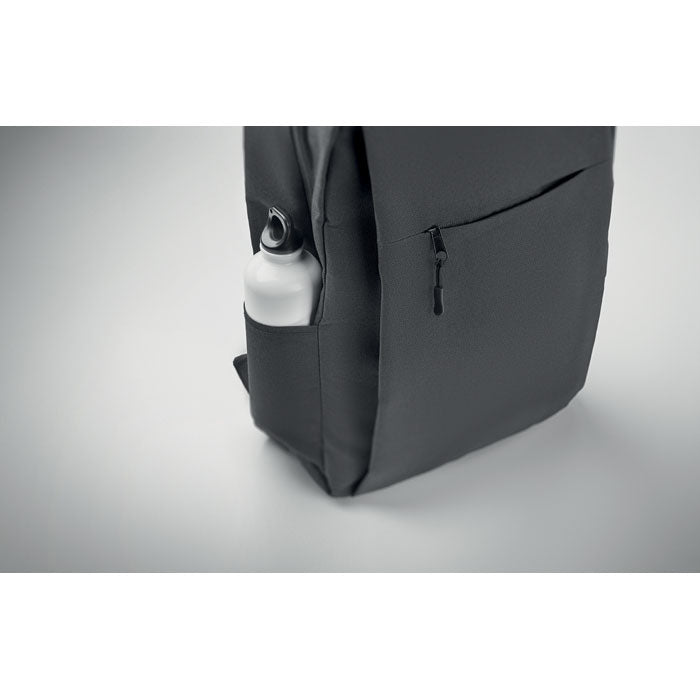AKRAOS - Mochila para portátil de 15" con bolsillo lateral para botella y cremallera.